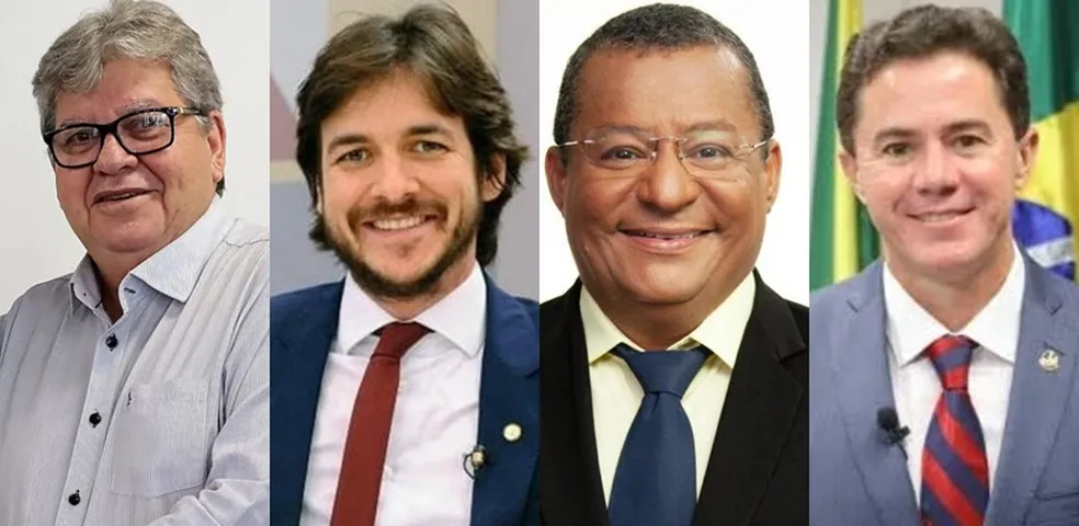 Ipec divulgou a primeira pesquisa de intenção de voto para o governo da Paraíba — Foto: Montagem/Divulgação