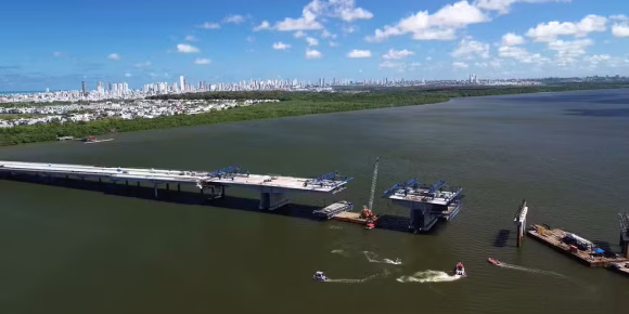 Ponte do Futuro durante obras em 21 de setembro de 2026 — Foto: Reprodução/Lente Nordestina